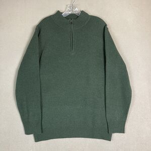Made For Italic Sweater Mens XL Green 1/4 Zip Knit Preppy Regular Fit Lambswool